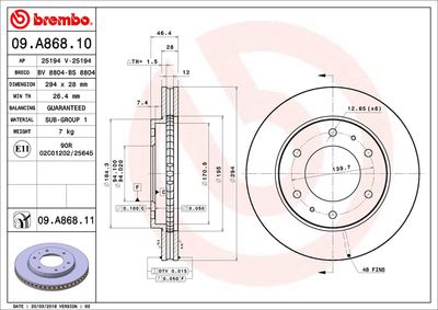 Dischi freno anteriore Fiat fullback pickup (502_, 50