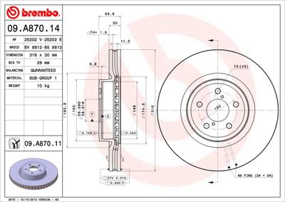 Dischi freno anteriore Subaru forester (sj_) 11/12->