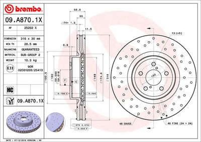 Dischi freno anteriore Subaru forester (sj_) 11/12->