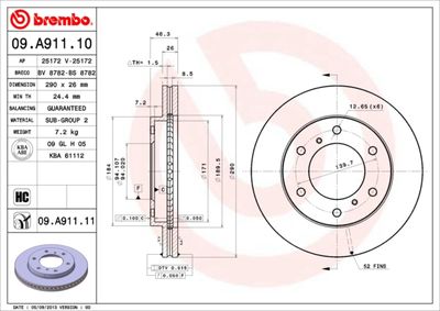 Dischi freno anteriore Mitsubishi pajero IV (V8_w, V9
