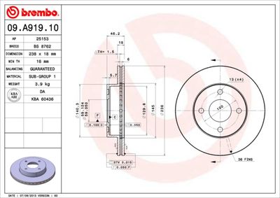 Dischi freno anteriore auto II (K11) 01/92-12