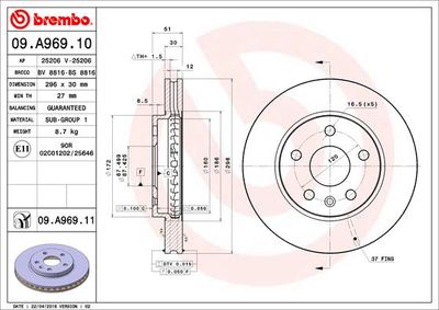 Dischi freno anteriore buick (sgm) regal II (EG1) 12/