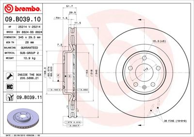 Dischi freno anteriore Audi (faw) Q5 (B8, 83B) 10/09-