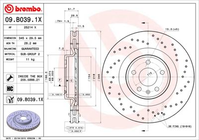 Dischi freno anteriore Audi (faw) Q5 (B8, 83B) 10/09-
