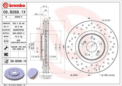 Dischi freno anteriore Honda accord IX saloon (CR) 09