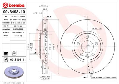 Dischi freno anteriore VW Multivan V (7HM, 7HN, 7HF,