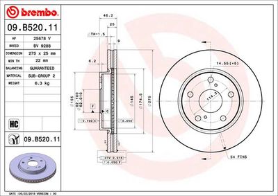 Dischi freno anteriore Lexus hs (ANF10) 07/09-01/18 /