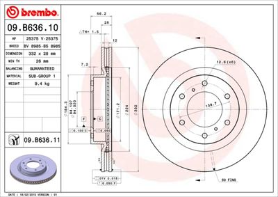 Dischi freno anteriore Mitsubishi pajero IV (V8_w, V9