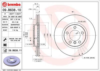 Dischi freno anteriore MINI MINI countryman (R60) 08/