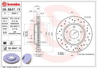 Dischi freno anteriore Mitsubishi lancer VIII (cy_a,