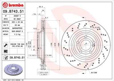 Dischi freno posteriore Mercedes-Benz sl (R231) 01/12-