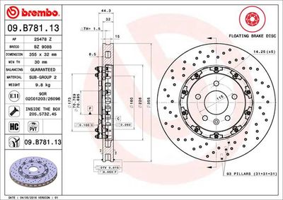 Dischi freno anteriore Opel Astra j gtc 10/11-> / vau