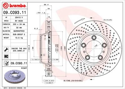 Brembo 09.C093.11 / discofreno prime line - UV coated