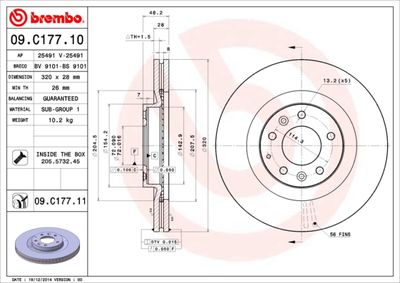Dischi freno anteriore Ford usa edge (U387) 01/06-> /