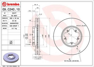 Dischi freno anteriore Ford tourneo custom V362 bus (