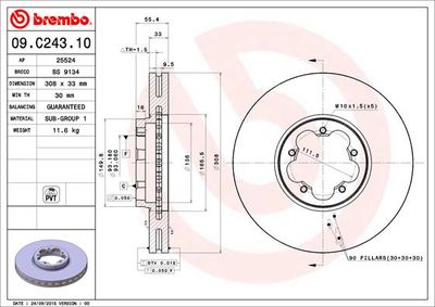 Dischi freno anteriore Ford tourneo custom V362 bus (