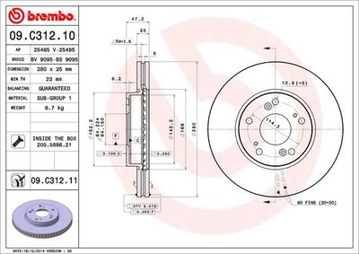 Dischi freno anteriore Honda civic IX (fk) 02/12-> /