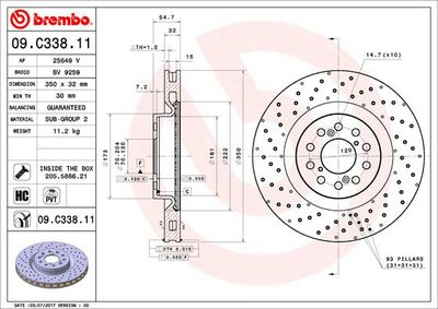 Dischi freno anteriore Honda civic IX (fk) 02/12-> /