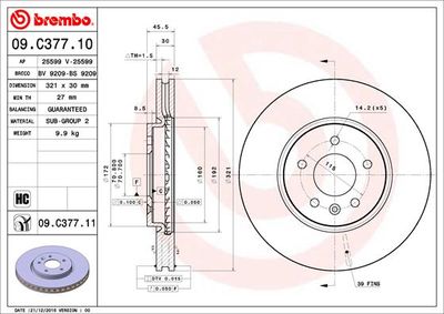 Dischi freno anteriore Opel Astra j (P10) 09/09-10/15