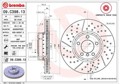 Dischi freno anteriore BMW (brilliance) 3 series (F30