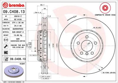 Dischi freno anteriore BMW 5 (F10) 01/09-10/16 / BMW