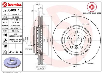 Dischi freno anteriore BMW (brilliance) 5 series (F10