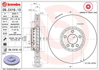 Dischi freno anteriore BMW 5 gran turismo (F07) 01/09