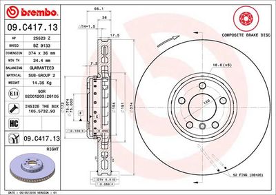 Dischi freno anteriore BMW 5 gran turismo (F07) 01/09