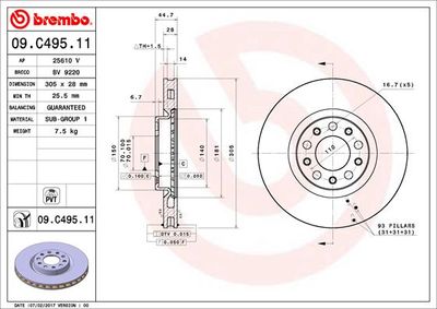 Dischi freno anteriore Alfa Romeo Giulia (952_) 10/15