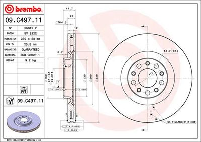 Dischi freno anteriore Alfa Romeo Giulia (952_) 10/15