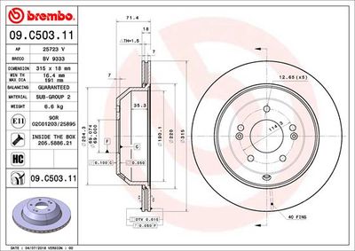 Dischi freno posteriore Kia sorento III (um) 01/15->