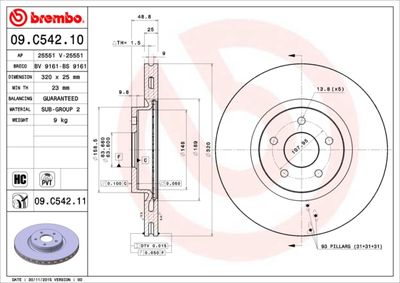 Dischi freno anteriore Ford (changan) kuga 01/13-> /