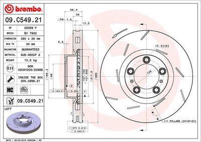 Dischi freno anteriore Porsche panamera (970) 03/09-1