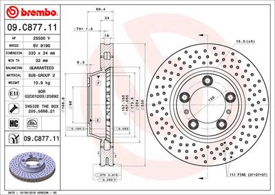 Dischi freno anteriore Porsche 911 (996) 09/97-09/05