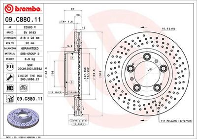 Dischi freno anteriore Porsche 911 (996) 09/97-09/05