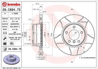 Dischi freno anteriore BMW (brilliance) 5 series (E60