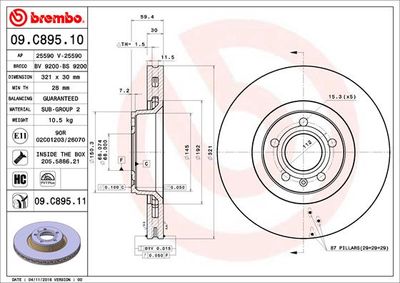 Dischi freno anteriore Audi (faw) A6L (C6, 4Z8) 03/05