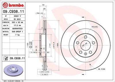 Dischi freno posteriore Volvo S90 II (234) 01/16-> / V
