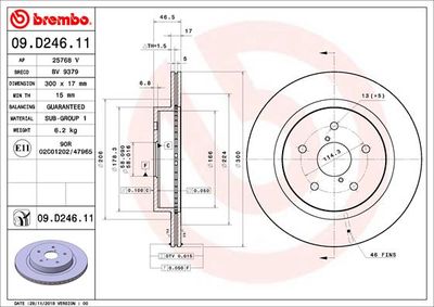 Dischi freno posteriore Subaru legacy VI (bn, bs) 01/1