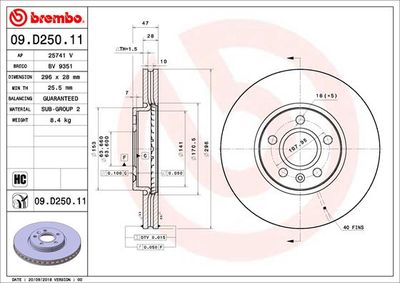 Dischi freno anteriore Volvo S90 II (234) 01/16-> / V