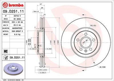 Dischi freno anteriore Volvo S90 II (234) 01/16-> / V