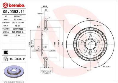 Dischi freno posteriore Volvo S60 II (134) 04/10-12/18