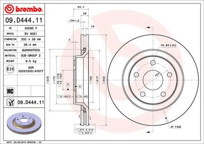 Dischi freno anteriore Jeep wrangler III (jk) 06/06->