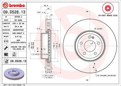 Dischi freno anteriore Mercedes-Benz c-class (W205) 0