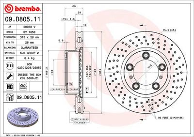 Dischi freno anteriore Porsche boxster (981) 04/12->