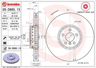 Dischi freno anteriore BMW 3 (G20, G80) 11/18-> / BMW