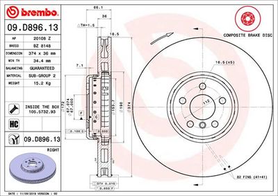 Dischi freno anteriore BMW 3 (G20, G80) 11/18-> / BMW