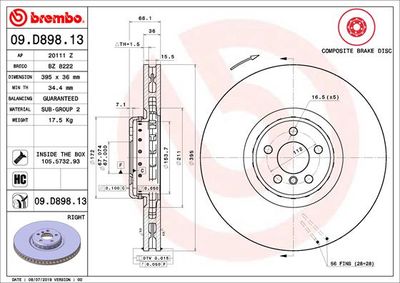 Dischi freno anteriore BMW 7 (G11, G12) 07/15-> / BMW