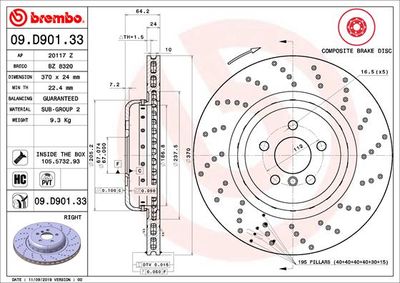 Dischi freno posteriore BMW 5 (G30, F90) 09/16-> / BMW