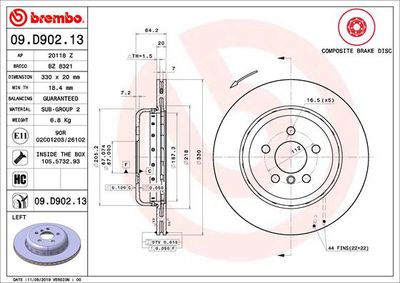 Dischi freno posteriore BMW 3 (G20, G80) 11/18-> / BMW